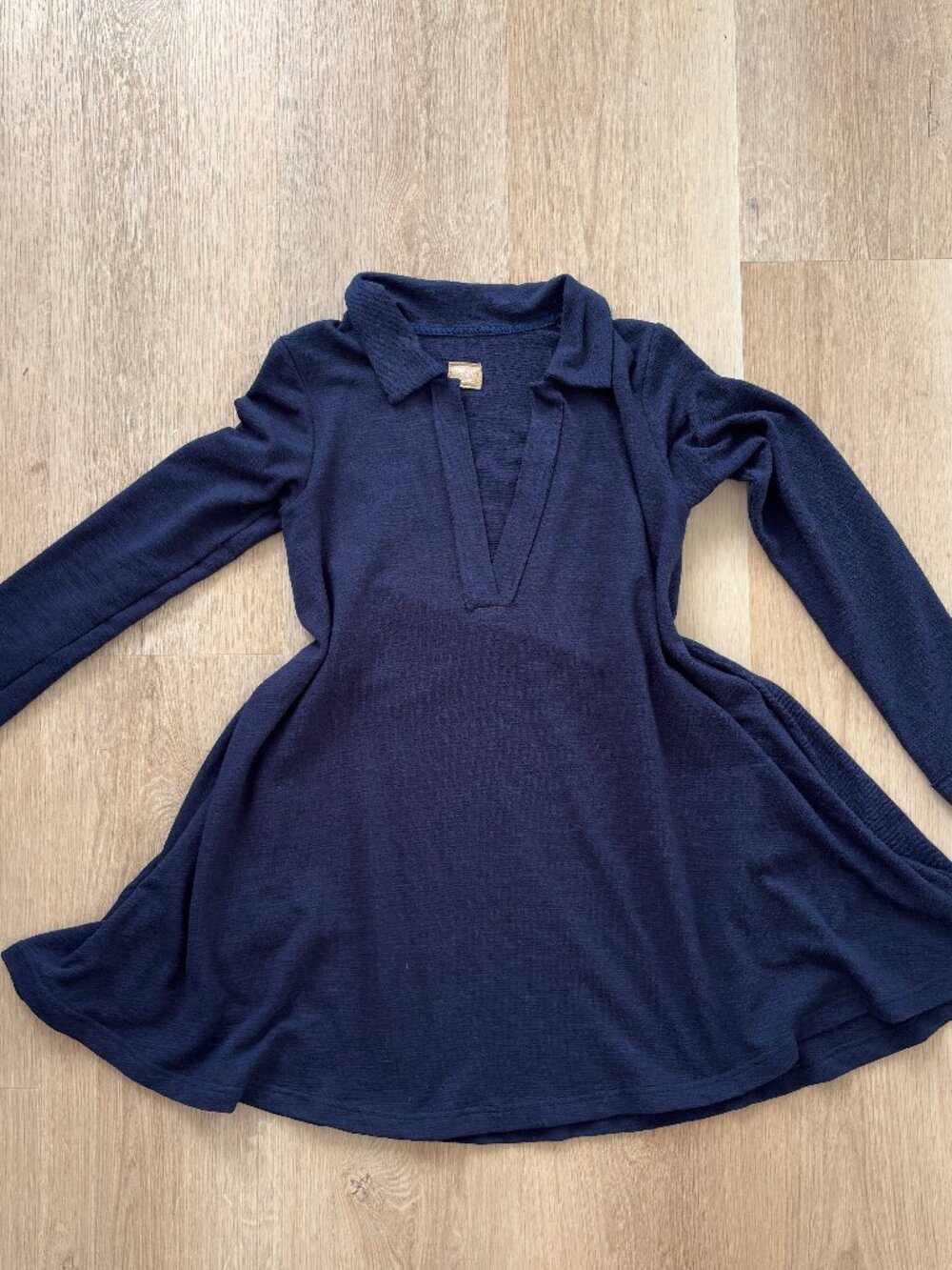 Free People Free-Est Cass Mini Dress Navy Blue XS Boho Casual Dress - Picture 3 of 4